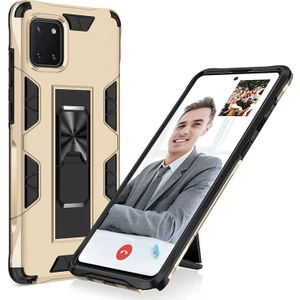 Galaxy A81 - Note 10 Lite Kılıf Metal Standlı Manyetikli Zırh