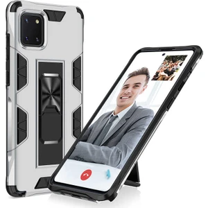 Galaxy A81 - Note 10 Lite Kılıf Metal Standlı Manyetikli Zırh