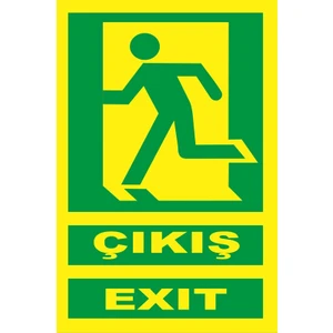 Yangın Fosforlu Fotolümen Levha Yönlendirme Sol Çıkış 20 x 30 cm