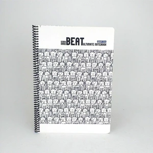 A4 Spiralli Çizgili Desenli Defter 80 Yaprak Beyaz