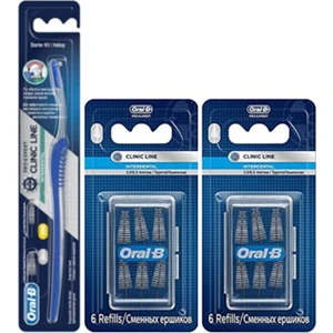 Interdental Arayüz Fırçası + Arayüz Eğimli Yedek 6\'lı x 2 Paket