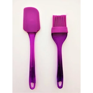 Ben Ve Evim Silikon Fırça - Spatula 2'li Set Mor