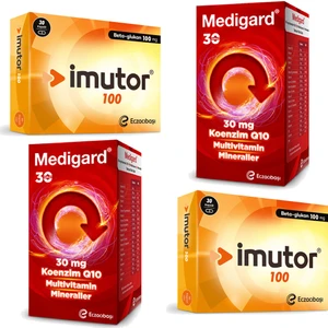 Imutor Beta Glukan 100 Mg 30 Kapsül ve Medigard Vitamin Mineral Kompleks COQ10 30 Tablet Seti x 2 Adet
