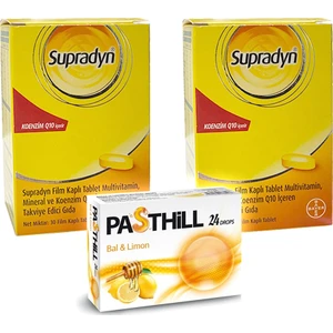 Koenzim Q10 30 Tablet x 2 Adet + Pasthill 1 Adet Portakal & C Vitamini 24 Drops Hediye
