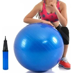 Mavi Pilates Topu - Pompa Hediyeli 65 cm Yoga Topu Spor Salonu Denge Topu Dayanıklı Fitness Top