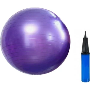 Mor Pilates Topu - Pompa Hediyeli 65 cm Yoga Topu Spor Salonu Denge Topu Dayanıklı Fitness Top