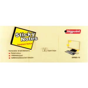 Yapışkanlı Not Kağıdı 3'Lü 40X50Mm Sarı
