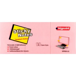 Yapışkanlı Not Kağıdı 37.5X50 Pembe (800) 12'Li Paket