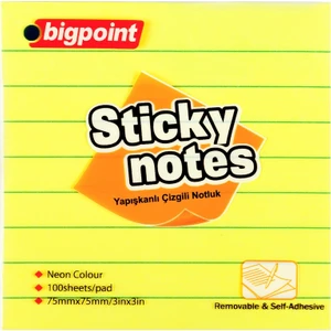Bp810-15 Y.Not Kagıdı Cızgılı 75X75 Neon Sarı