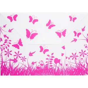 Çıtçıtlı Dosya Kelebek Desenli Pembe (236)