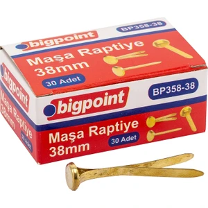 358 Masa Raptiye 38 mm 30 Adet Kırtasiye Araç Gereçleri Altın Renk