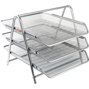 Bp413-11 Metal Perfore Evrak Rafı 3 Lu Sılver