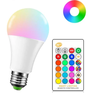 Uzaktan Kumandalı Rgb LED Ampul 9W E27 Tasarruflu Dimmerli LED Lamba 16 Ton Işık