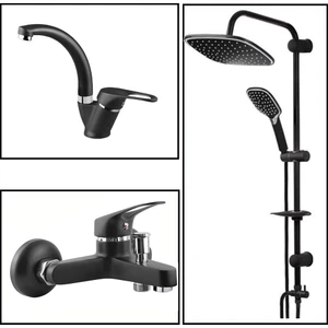 Siyah Banyo Seti 3'lü