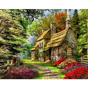 Womb Hobby Ormandaki Ev Sayılarla Boyama SetiTuvale Gerili 40 x 50 cm