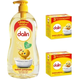 Bebek Şampuanı Klasik 900 ml + Dalin Bebek Sabunu Hassas Ciltler Için 6'lı