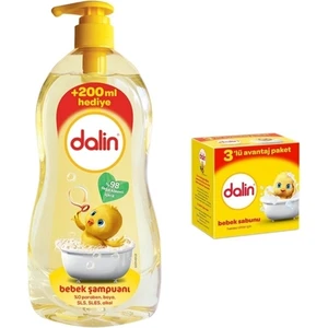 Bebek Şampuanı Klasik 900 ml + Dalin Bebek Sabunu Hassas Ciltler Için 3'lü