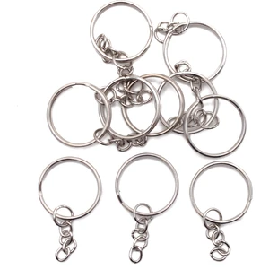 Lora Wedding 10 Adet 25 mm Gümüş Renkli Anahtarlık Halkası Makrome