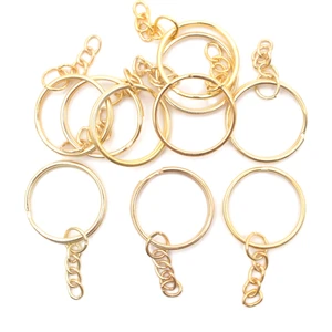 Lora Wedding 10 Adet 25 mm Altın Renkli Anahtarlık Halkası Makrome