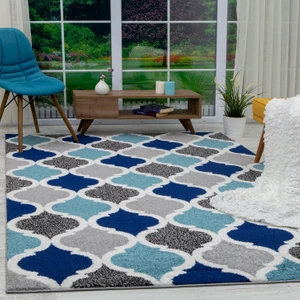 Galaksi Home  Fi serisi Geometrik Modern halı Spor Halı Salon Mutfak Oturma Odası F079Turkuaz