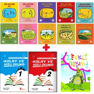 Cin Ali Hikaye Seti 10 Kitap - Kolay ve Hızlı Okuma 1. ve 2. Kitap - Boyama Kitabı