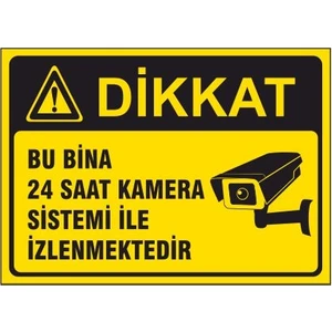5 Adet Bu Bina 7/24 Kamera Sistemi Ile Izlenmektedir Levhası