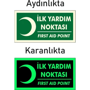 Fotolümen Fosforlu Ilk Yardım Noktası Yön Levhası