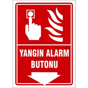 5 Adet Yangın Alarm Butonu Uyarı Levhası