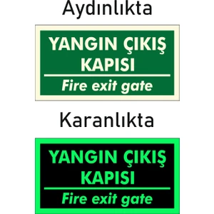 Fotolümen Fosforlu Yangın Çıkış Kapısı/fıre Exıt Gate Yön Levhası