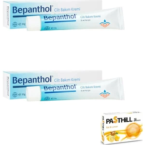 El ve Yüz Için Cilt Bakım Kremi 30 gr x 2 Adet + Pasthill 1 Adet Bal & Limon 24 Drops