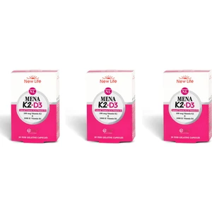 New Life Mena K2+D3 Natural Vitamin 30 Kapsül 3'lü Paket