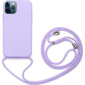 Caseart Apple iPhone 12 Pro Kapak Ipli Askılı Içi Süet Lansman Kılıf - Lila