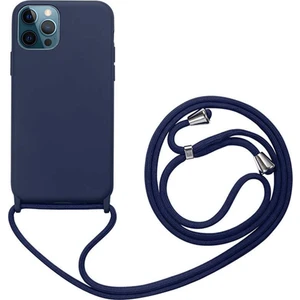 Caseart Apple iPhone 12 Pro Kapak Ipli Askılı Içi Süet Lansman Kılıf - Lacivert