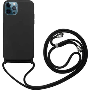 Caseart Apple iPhone 12 Pro Kapak Ipli Askılı Içi Süet Lansman Kılıf - Siyah