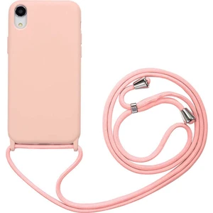 Caseart Apple iPhone Xr Kapak Ipli Askılı Içi Süet Lansman Kılıf - Pembe