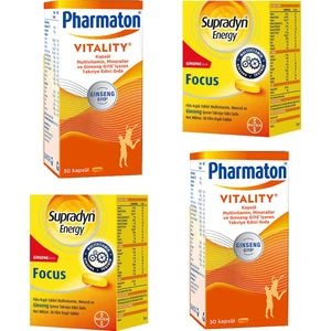 Vitality 30 Kapsül ve Supradyn Energy Focus 30 Tablet Seti x 2 Adet