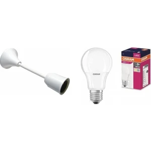 Porselen Askı Takımı Askı Duy + Osram 8,5W LED Ampul Beyaz