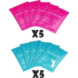 Argan Cure Manikür Kremli Bakım Eldiveni X5 Pedikür Kremli Bakım Çorabı X5 (10'lu Avantaj Paketi)