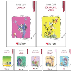 Roald Dahl 7 Kitap Set (Cadılar, Zürafa Peli ve Ben, Dev Şeftali, Bay ve Bayan Kıl, Büyülü Parmak, Küçük Adam Büyürken, Kaplumbağa)