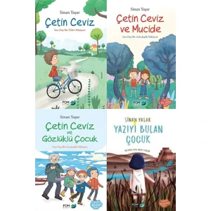Sinan Yaşar 4 Kitap Set (Çetin Ceviz, Çetin Ceviz ve Mucide, Çetin Ceviz ve Gözlüklü Çocuk, Yazıyı Bulan Çocuk)