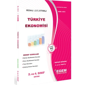 Egem Eğitim Yayınları Türkiye Ekonomisi Konu Anlatımlı Soru Bankası - Bahar Dönemi (8. Yarıyıl)