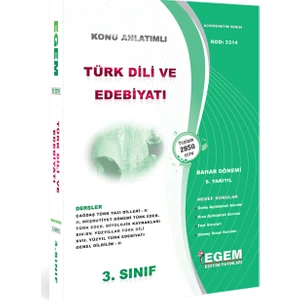 Egem Eğitim Yayınları 3. Sınıf Türk Dili Edebiyatı Konu Anlatımlı Soru Bankası Bahar Dönemi (6. Yarıyıl)