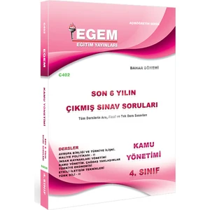 Egem Eğitim Yayınları 4. Sınıf Kamu Çıkmış Sınav Soruları (2012 - 2018) - Bahar Dönemi (8. Yarıyıl)