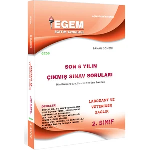 Egem Eğitim Yayınları 2. Sınıf Laborant ve Veteriner Sağlık Çıkmış Sınav Soruları (2012 - 2018) - Bahar Dönemi (4. Yarıyıl)