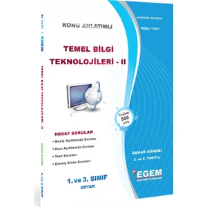 Egem Eğitim Yayınları Temel Bilgi Teknolojileri - Iı Konu Anlatımlı Soru Bankası - Bahar Dönemi (2. Yarıyıl)
