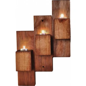 Umut Park Ahşap Duvar 3'lü Mumluk