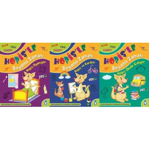 Boya Öğren Tanı Hopiş'le Boyama Zamanı 3 Kitap Set 5-6 Yaş (Hopiş Uyanıyor, Hopiş ve Kardeşi, Hopiş Okula Gidiyor)