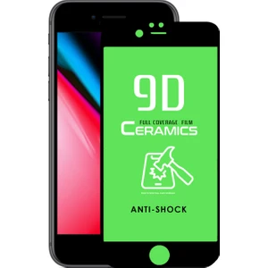 Kzy Apple iPhone 8 Plus Tam Kaplayan Seramik Nano Esnek Ekran Koruyucu - Siyah