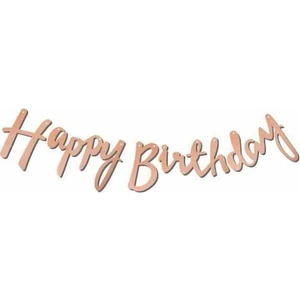 Kullan At Party  Happy Birthday Kaligrafi Banner Rose Gold