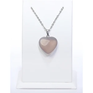 Arı Onyx Kalp Modeli Doğal Akik Taşı Kolye